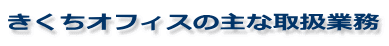 きくちオフィスの主な取扱業務